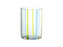Vaso Tirache ZAFFERANO de vidrio borosilicato bicolor Aguamarina-verde caja 6 piezas