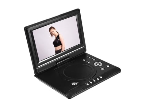 HURRISE Reproductor de Dvd Portátil de 9 Pulgadas Widescreen Lcd Giratorio Reproductor de Video Dvd Radio Fm Juego Sd Usb Av Cd Vcd Soporte de Sonido