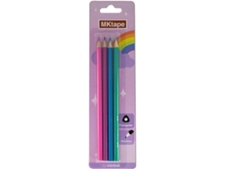 Paquete de 4 lápices de colores triangulares, mina de 3,0 mm, resistencia a la rotura, colores pastel Mktape