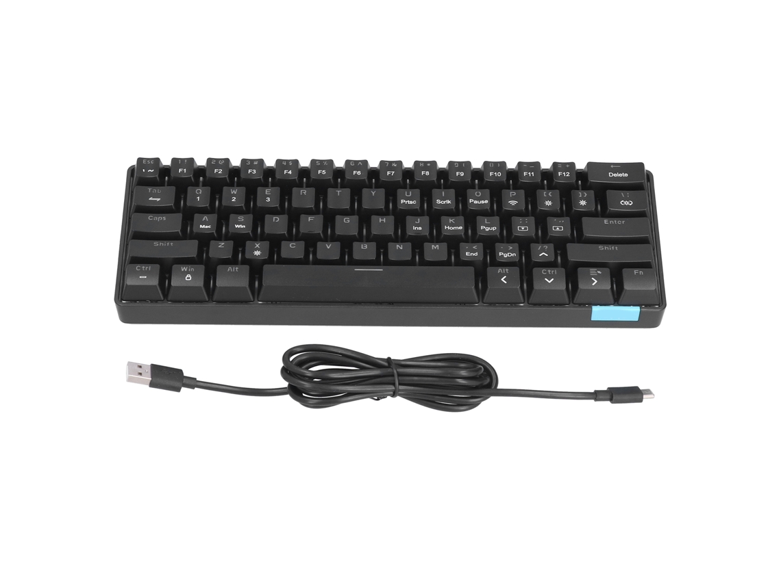 Teclado Sem Fio Mecânico 61 Teclas Pbt 12 Efeitos De Luz Bt5.0 Bateria 1000mah Para Gaming E Escritório