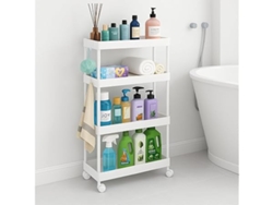 Carrito De Almacenamiento Con Ruedas De Cuatro Estantes Y Diseño Ultradelgado, Estante Multifuncional, Para Cocina Y Baño