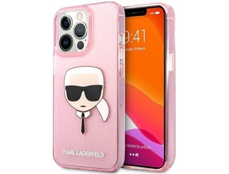 Carcasa Apple KARL LAGERFELD iPhone 13 Pro Max Glitter 68 Rosa