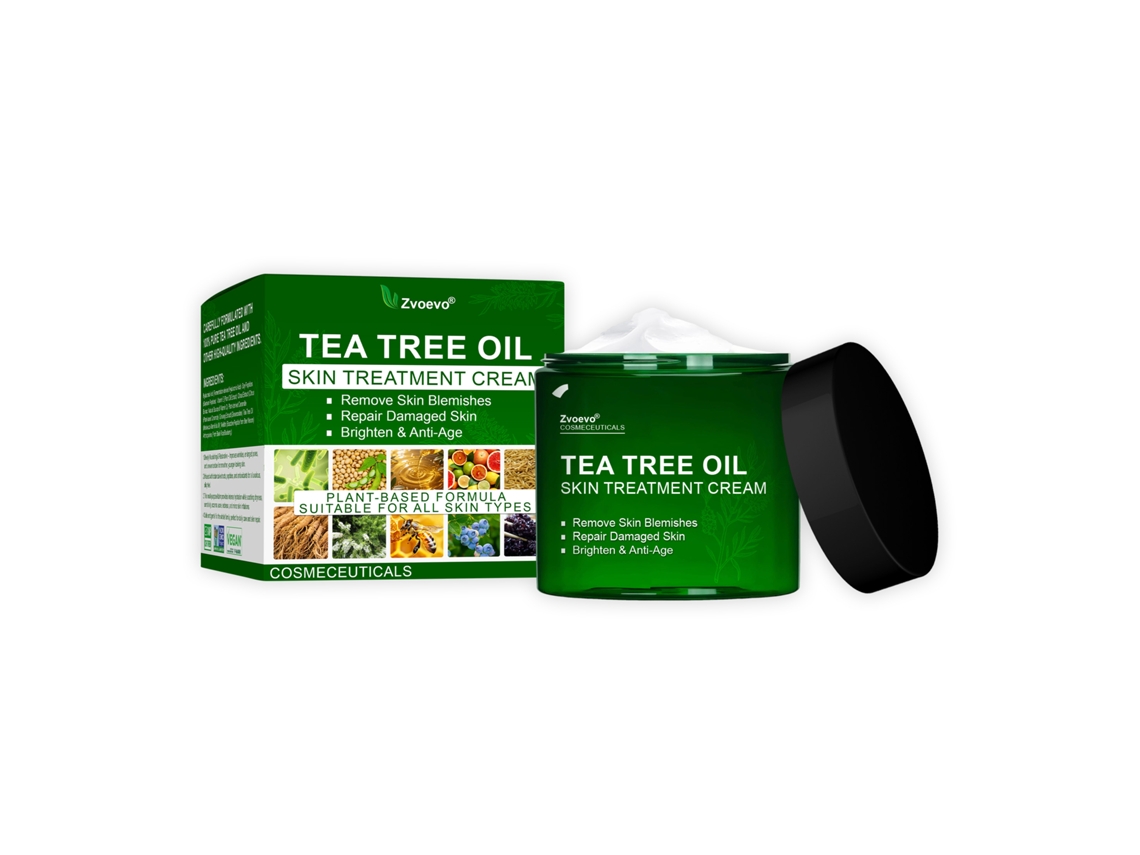 Crema para el cuidado de la piel con aceite de árbol de té