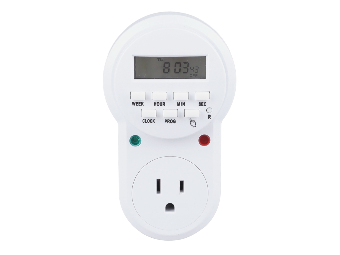 Enchufe Digital Programable Con 7 Días De Protección, Enchufable, Con Batería Interna Y Protección Contra Fluctuaciones De Voltaje.