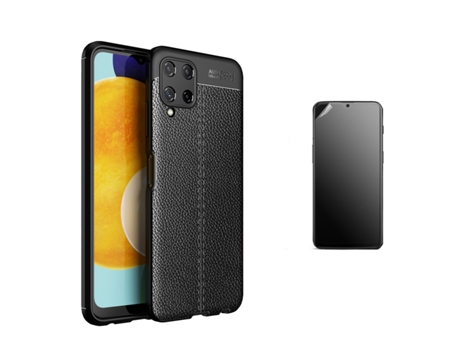 Carcasa + Protector Samsung A22 4G Rugged Leather Negro BD-HF&LC