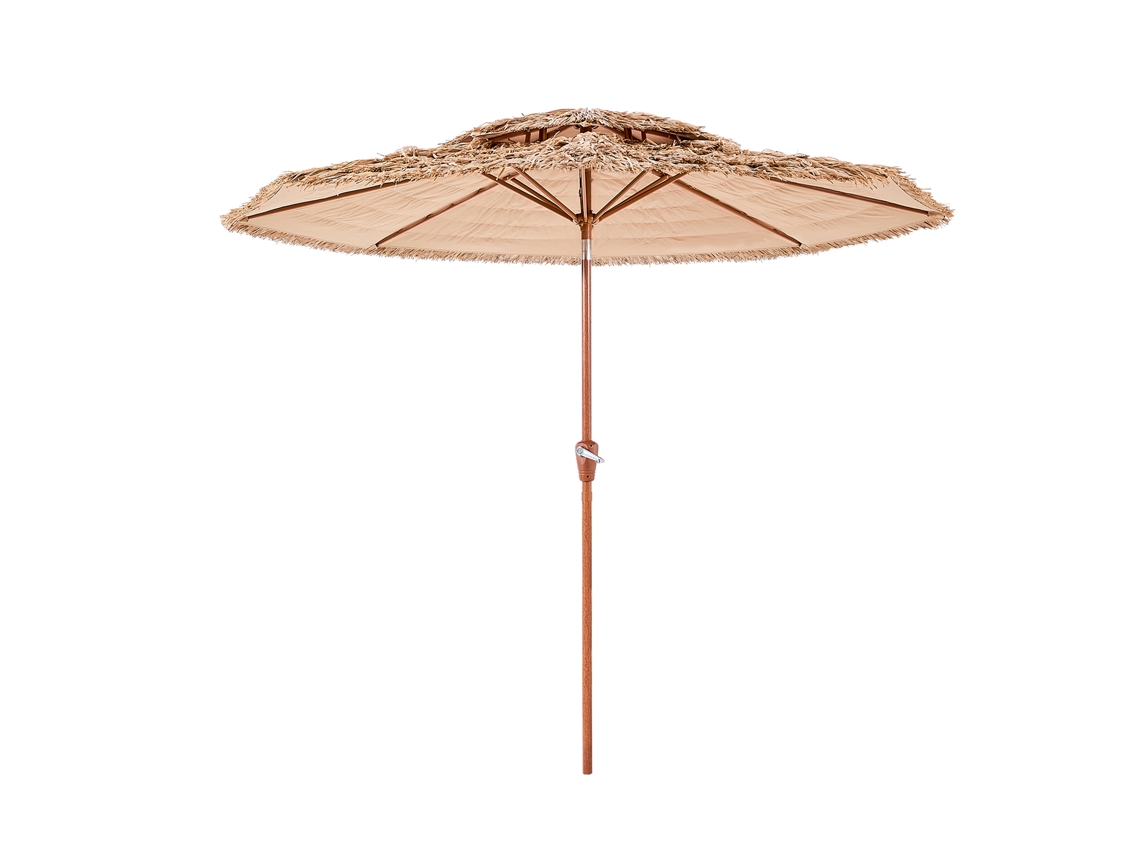 Sombrilla Tiki de paja de polipropileno ajustable de doble capa de 2,7 m de Succebuy para piscina y playa