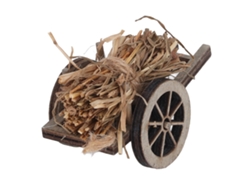 Decoración Para Casa De Muñecas: Carro De Madera, Jardín En Miniatura