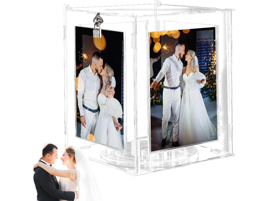Portatarjetas de boda, portacartas giratorio transparente para sobres, sobre Tra Vayotoy