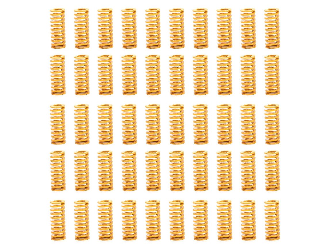 50 Unidades De Cubiertas Planas De Acero Aleado Amarillo Para Cama Caliente De Impresora 3d De 10x25 Mm