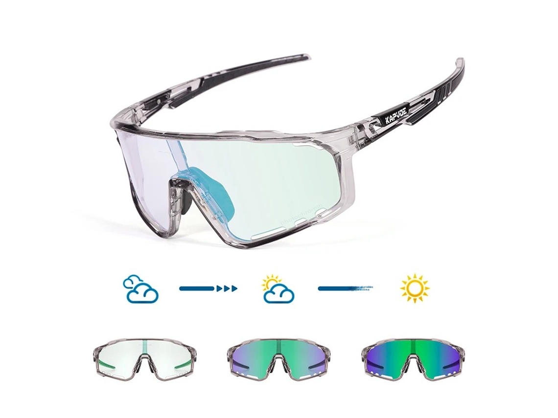 (verde 2) Gafas De Ciclismo Fotocromáticas Unisex, Gafas De Sol Con Protección Uv400