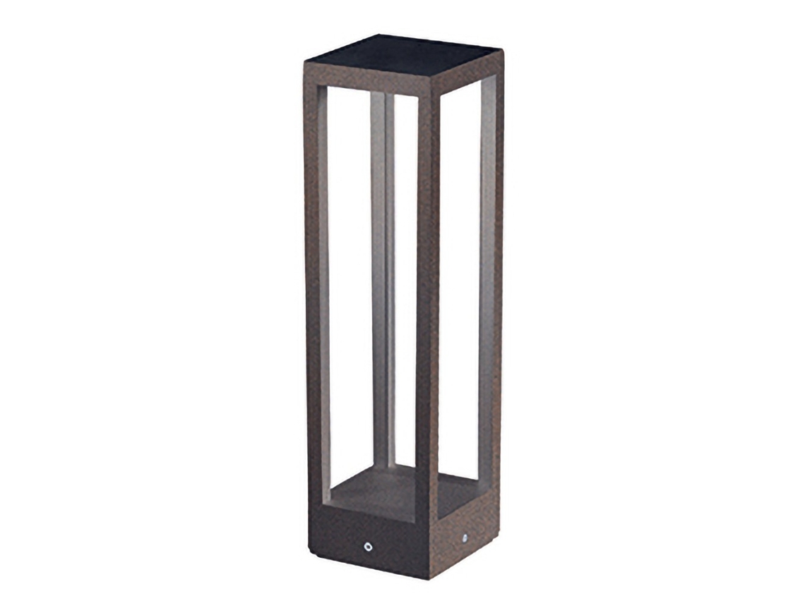 Poste Para Jardín - Poste Led Para Fijar Al Suelo - Luz Nocturna Cálida 3000k 230v 15w 1590lm Zafferano - Corten