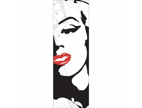 Adhesivos para Nevera y Lavavajillas PLAGE Diseño de Rostro Blanco y Negro de Marilyn Labios Rojos 180 cm X 59.5 cm