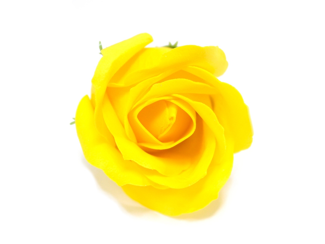 Flores Artesanais de Sabão -Rosa Amarela Unidade 5X6.5 Cm