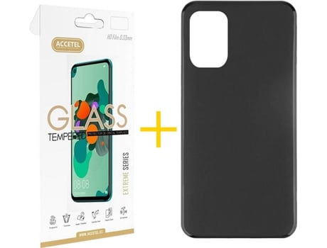 Kit Funda + Protector de Pantalla Xiaomi Redmi Note 10S ACCETEL Liso (Negro)