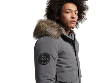 Abrigo para Hombre SUPERDRY (3XL - Poliéster - Gris)