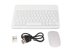 Conjunto Teclado E Mouse Sem Fio Bluetooth Portátil Branco Para Pc Laptop Com Painel Anti-deslizante