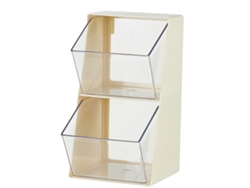 Soporte para bolsitas de té de doble capa en forma de U, gran capacidad, transparente, multifuncional, para aperitivos y cosméticos.