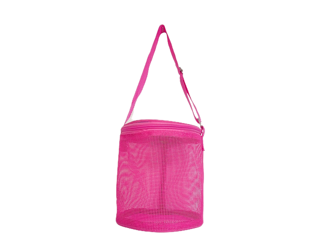 Bolsa De Malla Infantil Para Recoger Conchas, De Forma Cilíndrica, Con Cremallera Y Cinturón Ajustable Para La Playa.