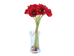 10 piezas de flores rojas artificiales para decoración