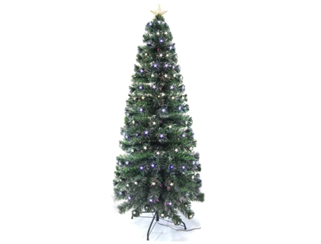 Árbol de Navidad 2023 con luces incorporadas Estrella Blanca y Azul 120cm