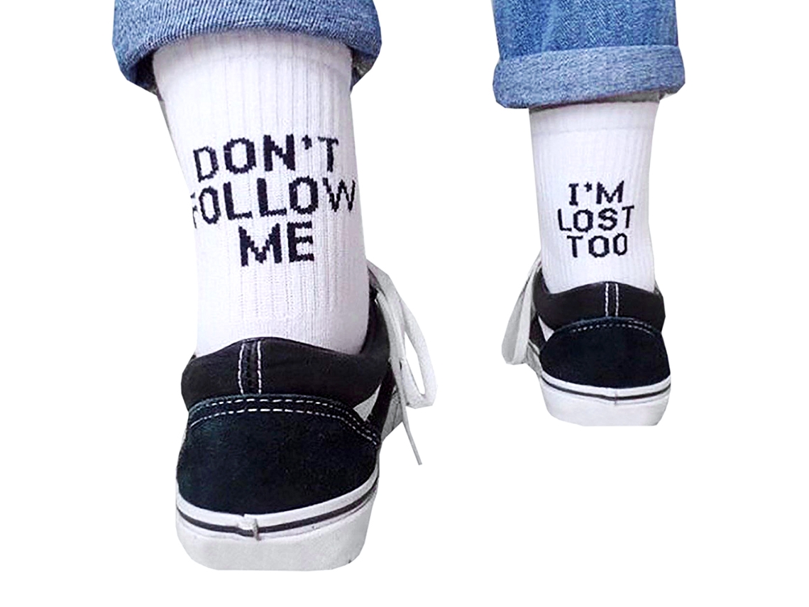 Calcetines Informales Con Letras Divertidas, Blanco Y Negro, Estilo Hip Hop, Ropa Urbana Femenina, Harajuku