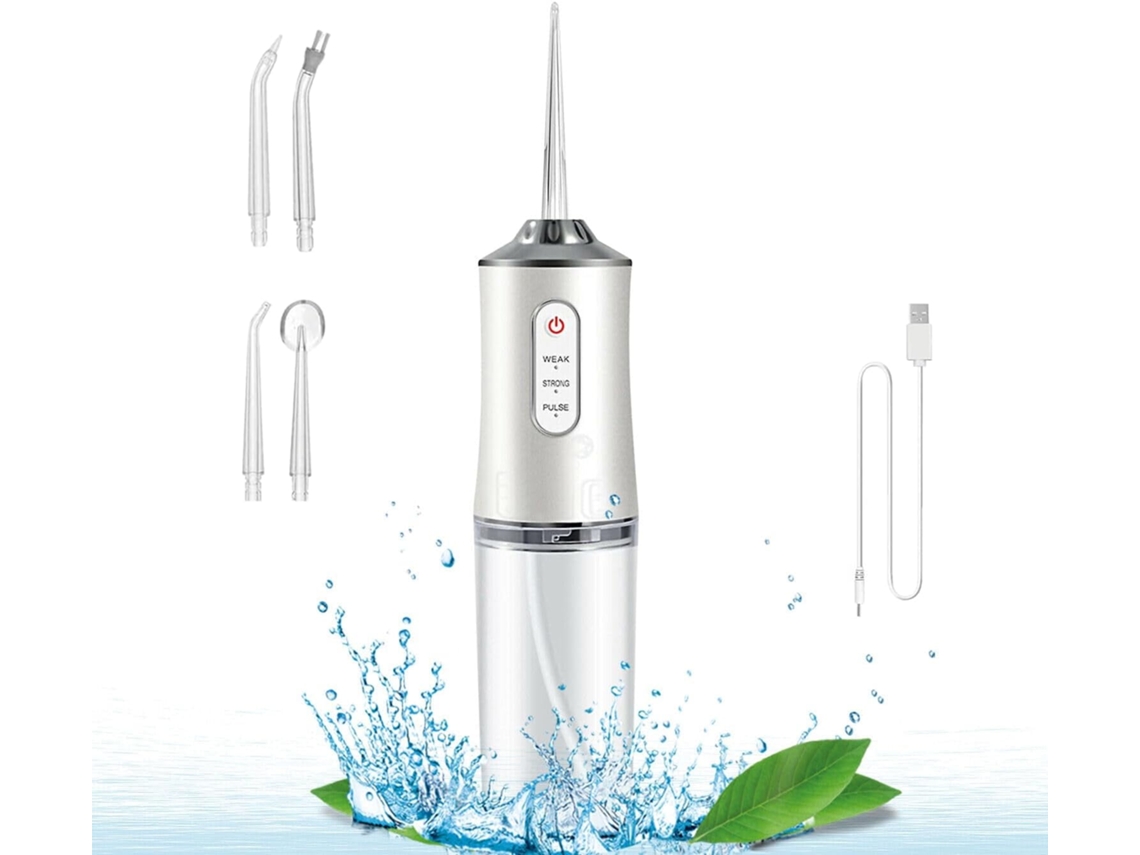 Limpiador De Dientes Inalámbrico Irrigador Bucal Con 3 Modos - Recargable Impermeable Blanco SIURN