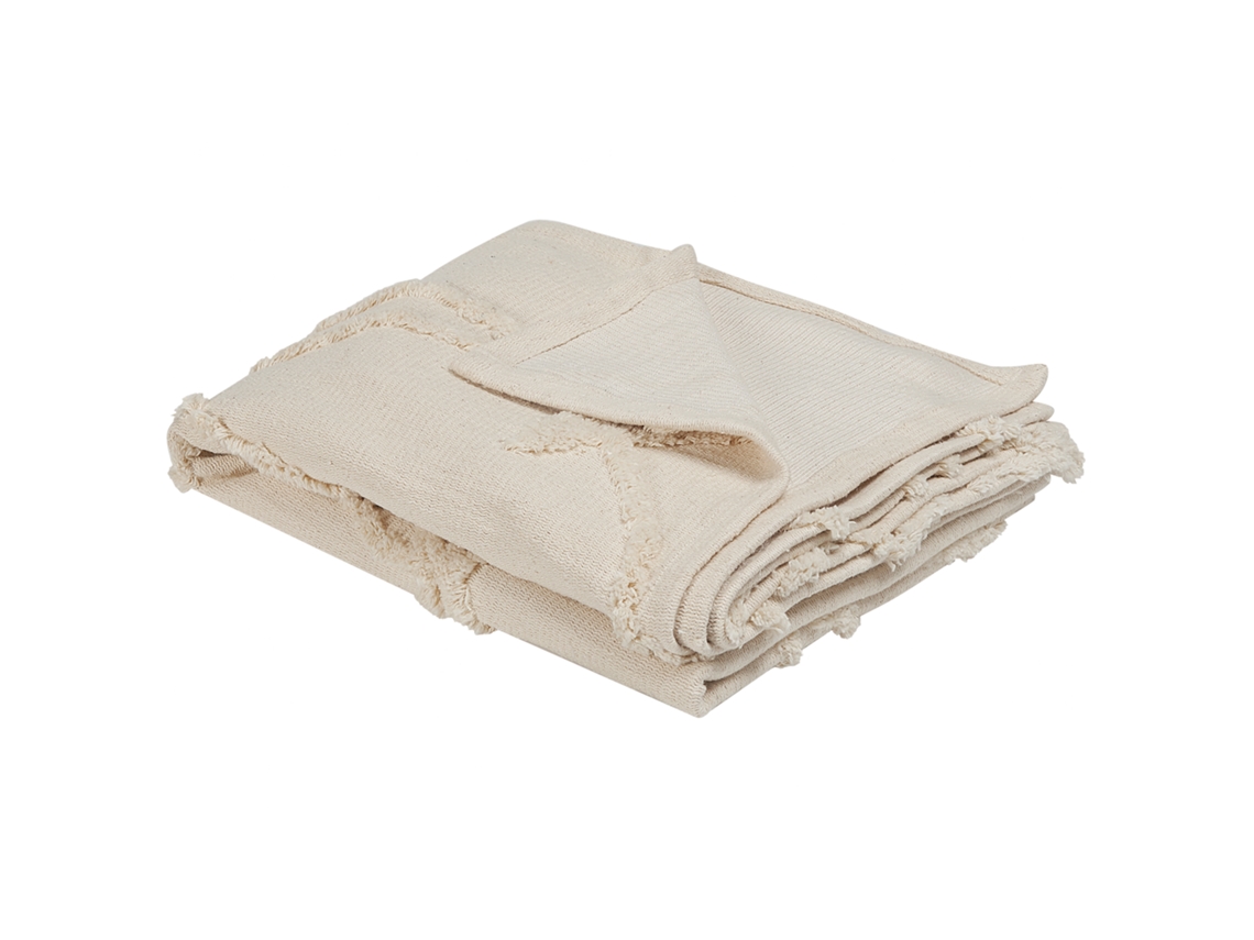 Manta BELIANI Acacia (Beis - 150x125x1 cm - Algodón)