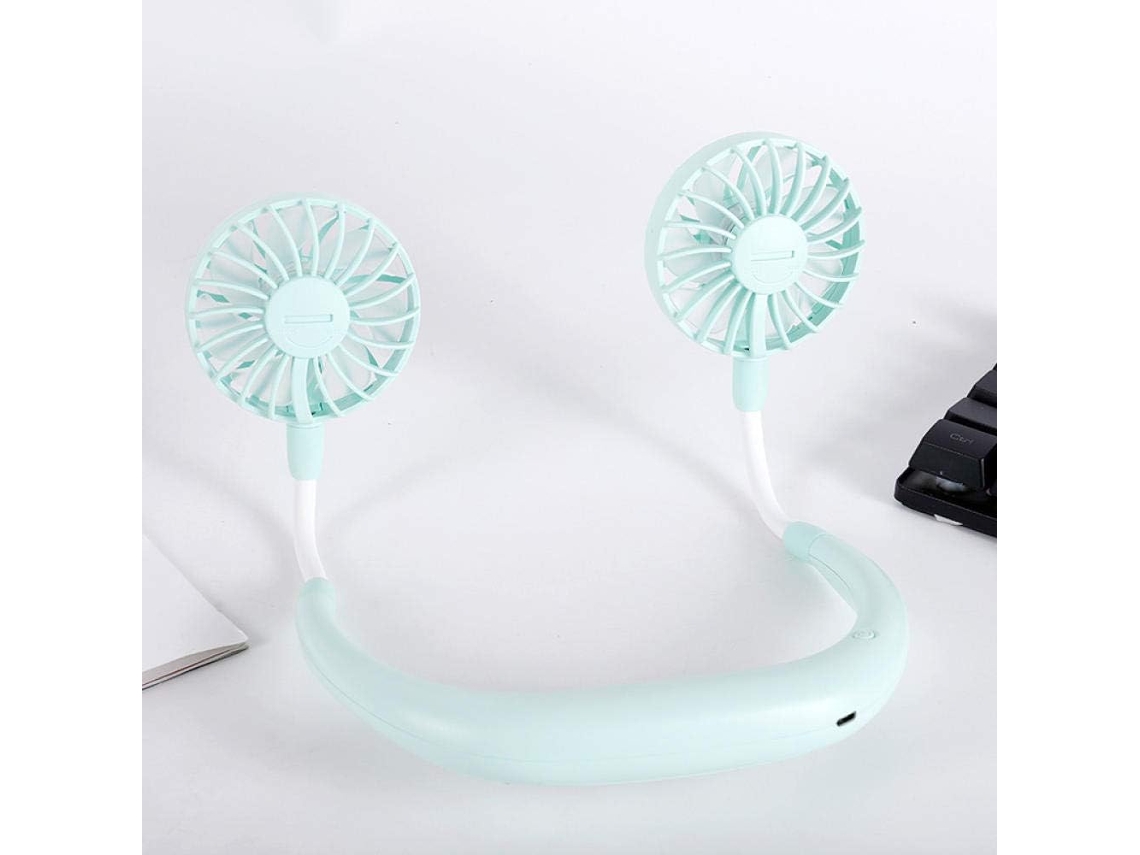 Mini Ventilador Portátil Colgante Para El Cuello Plegable Exteriores Con Puerto De Carga Usb -