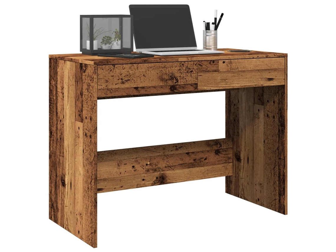 Escritorio madera ingeniería madera envejecida 101x50x76,5 cm