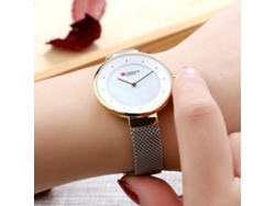 Reloj De Pulsera De Malla De Acero Inoxidable Para Mujer, Movimiento De Cuarzo Analógico, Resistente Al Agua.