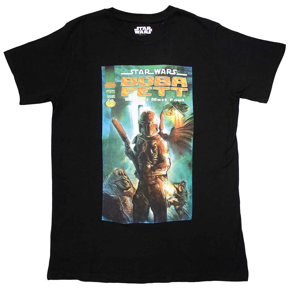Rockinstone Unisex Star Wars Boba Fett Comic Cover Camiseta Classic-l