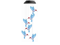 Campanillas De Viento Solar Pajaro Led Cambio De Color Impermeable Para Jardin Balcon Exterior