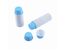 100 Fundas De Papel Para Cupcakes Y Magdalenas, Liner De Horneado Azul Para Fiesta Y Boda