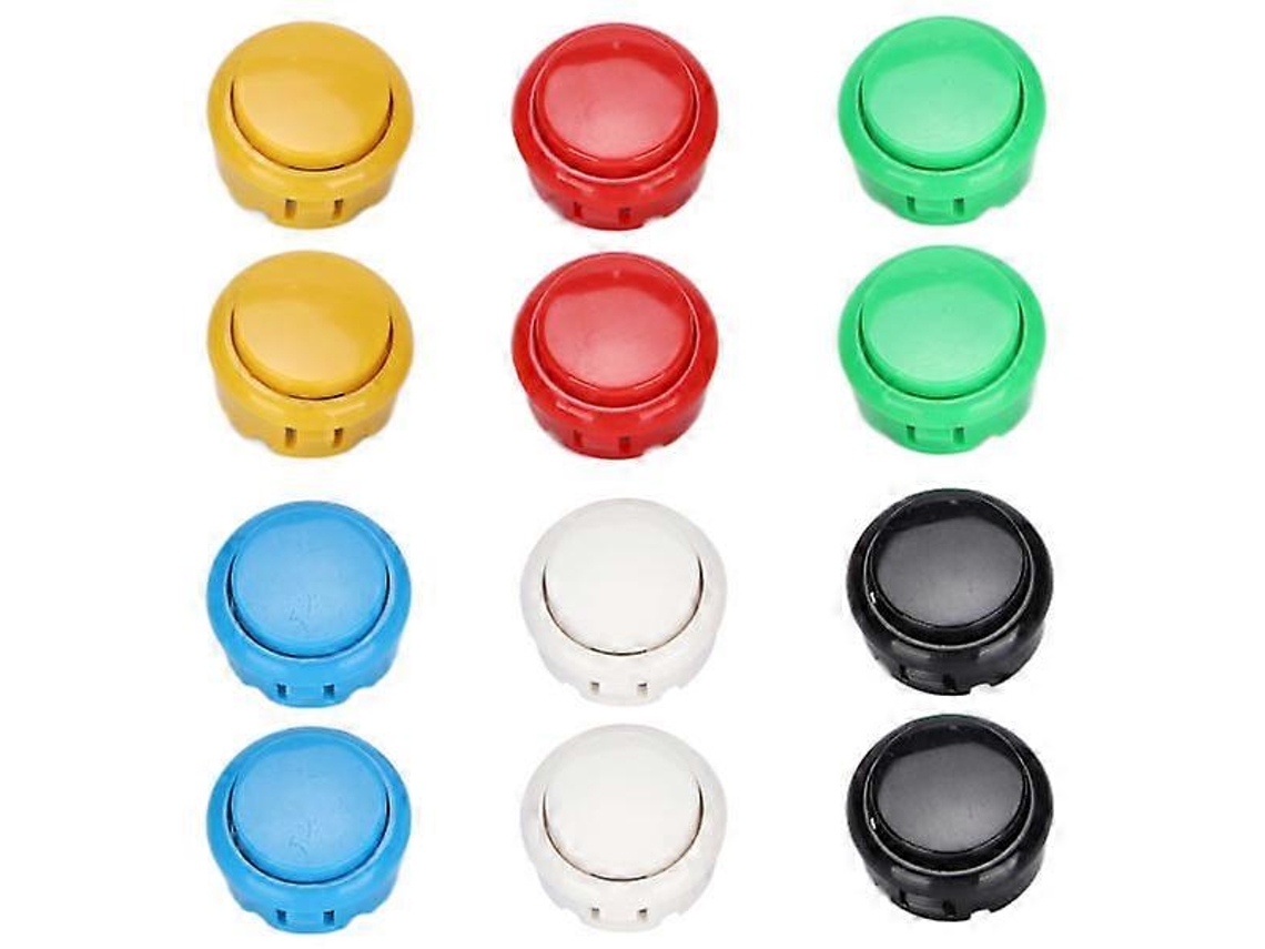 Qm070919 12 botones de joystick arcade para consola de juegos, duraderos, 30 mm, botones de repuesto para joystick arcade Hengjian