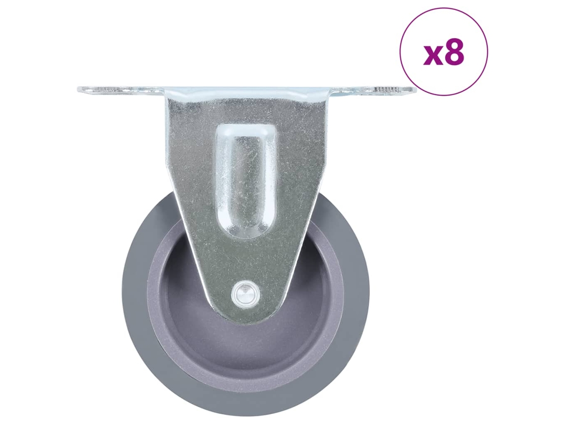vidaXL Ruedas fijas 8 unidades 75 mm