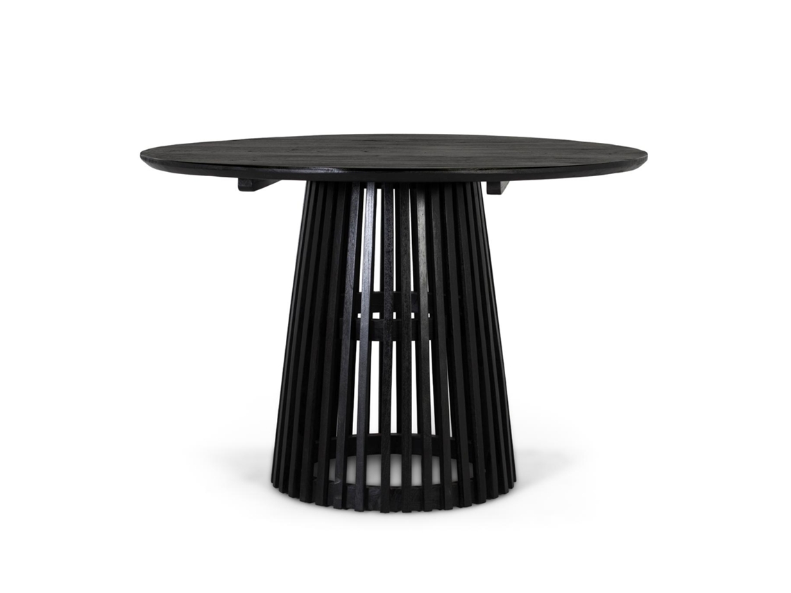 Mesa de pesebre redonda de madera maciza de mindi con base grillée Giner y Colomer