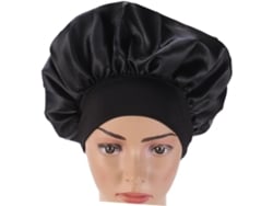 Gorro De Dormir Ajustable De Satén Negro De 4 Piezas