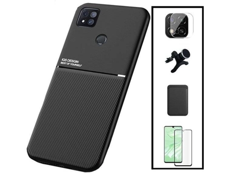 Kit Funda Magnetic Lux, Magnetic Wallet, 5D Full Cover, Protector de Cámara Trasera y Soporte Magnético de Coche Reforzado Xiaomi Redmi 9 Activ PHO...