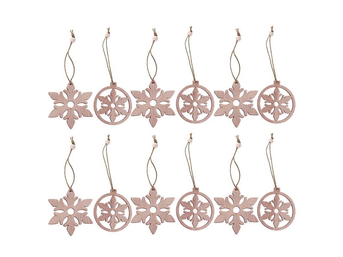 Colgante navideño de madera de 12 piezas para decoración de árbol de Navidad ALLINLESS