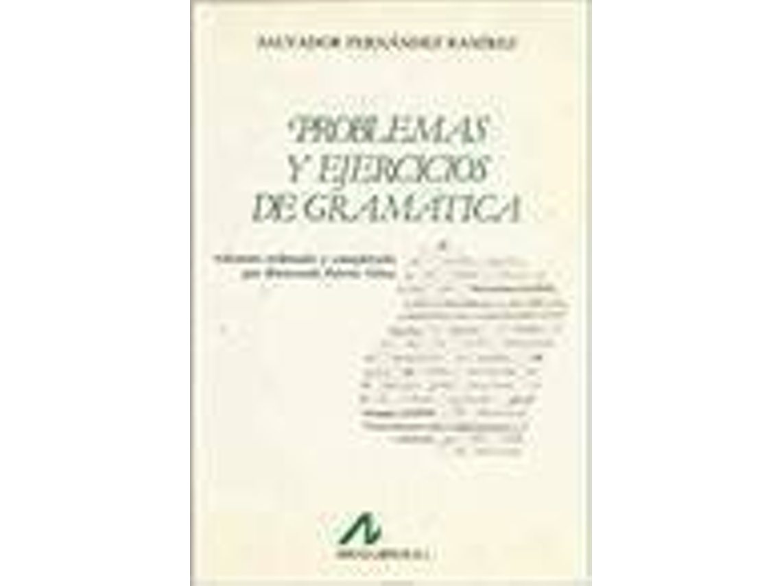 Libro Problemas Y Ejercícios De Gramática de Salvador. Fernández Ramírez (Español)