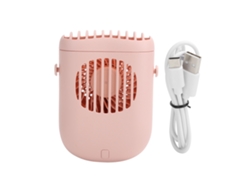Ventilador De Pescoço Portátil Rosa Com Cabo Usb, 3 Velocidades, Bateria 1200mah Para Viagem, Escritório E Lar