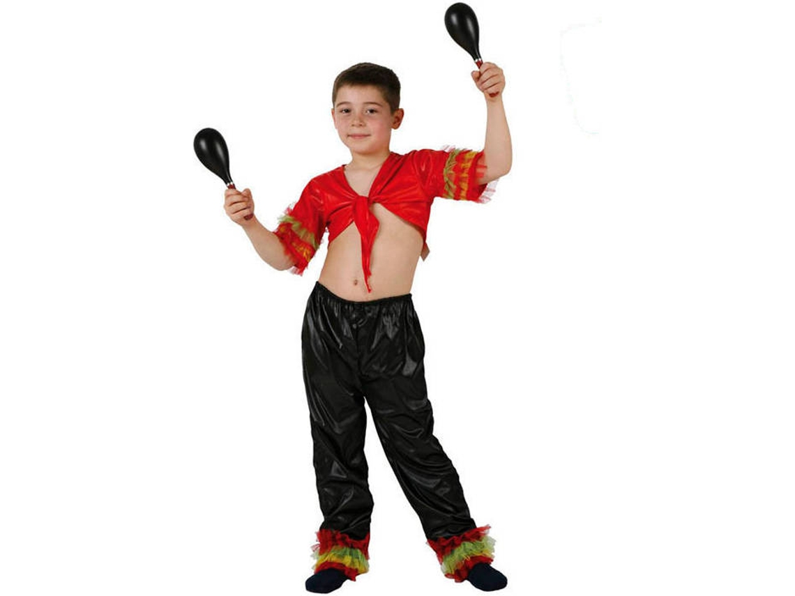Disfraz de Niño DISFRAZZES Rumbero Rojo Y Negro (Talla: 10 a 12 años)