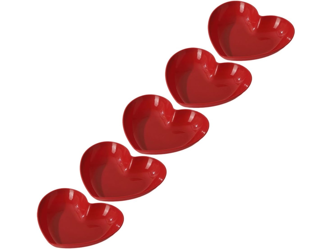 Juego De 5 Platos Multifuncionales De Pp Liso Red Heart