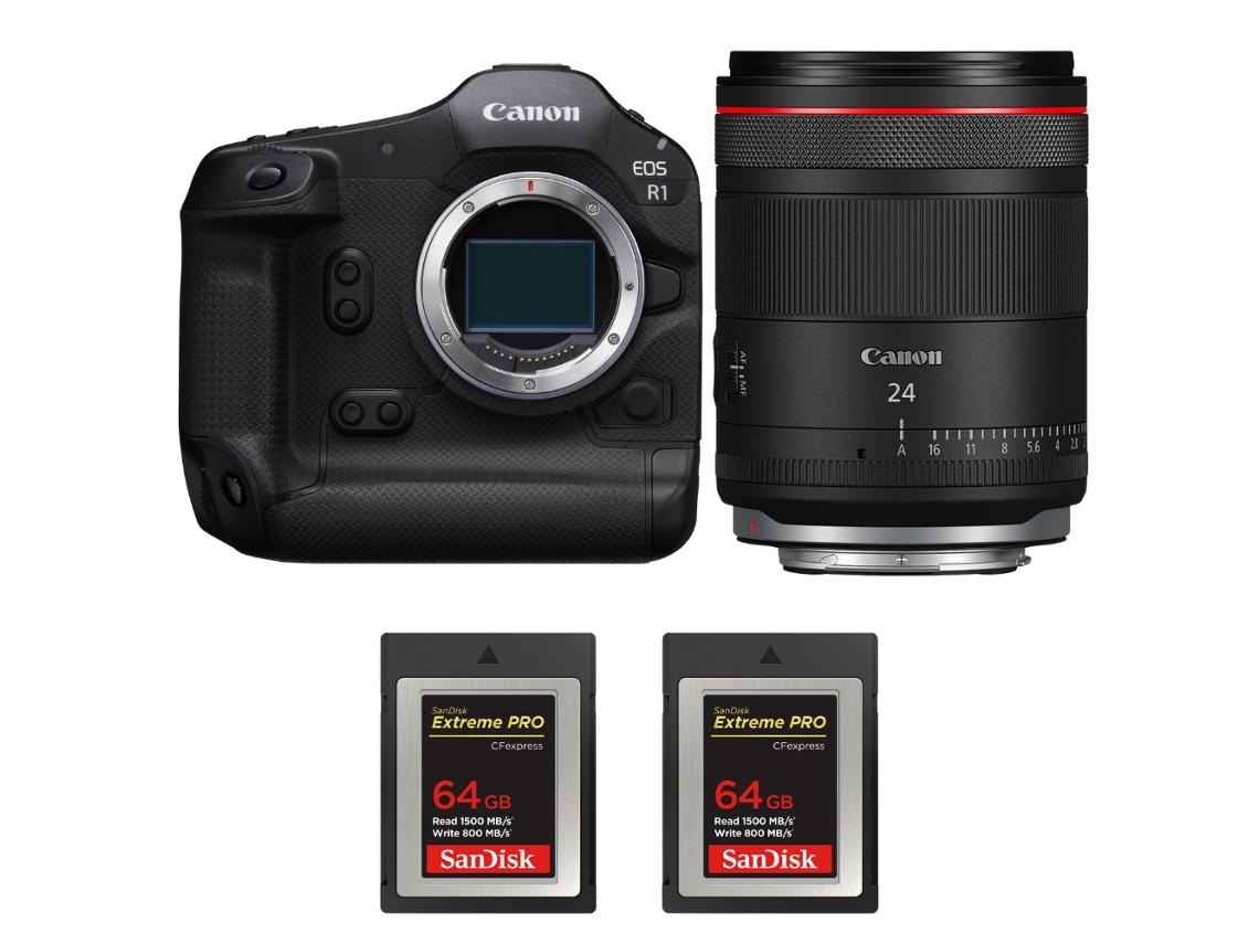Canon Eos R1 + Rf 24mm F/1.4 L Vcm + 2 Sandisk 64gb Extreme Pro Cfexpress Type B + Ebook “20 Consejos Para Fotos Que Impactan”
