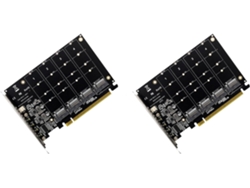 2 X Tarjeta Convertidora De Expansión De Ssd M.2 Nvme De 4 Puertos A Disco Duro Pcie X16m Key