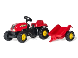 Conjunto de Tractor ROLLYTOYS Kid con Remolque Rojo
