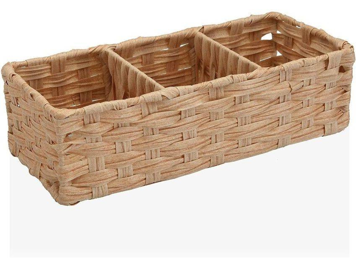 Cesta BIGBUY HOME (Marrón - Polietileno - 15,2 x 10,2 x 35,6 cm) )