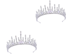 Corona Nupcial De Cristal Elegante De 2 Piezas Para Mujer, Tiara Brillante, Accesorio De Boda Chic
