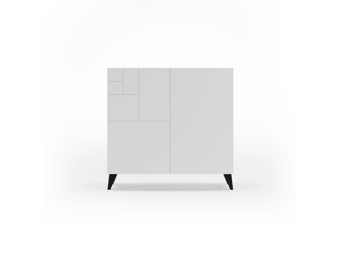 Zapatero HERDASA Bergen Blanco, Negro (87 x 90 x 27 cm)