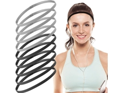 9 Diademas Deportivas Gruesas, Elásticas Y Antideslizantes Para Yoga, Ejercicio Y Sudoración.